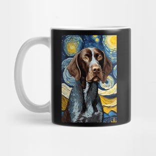 Gsp German Shorthaired Pointer Dog Breed Painting in a Van Gogh Starry Night Art Style Mug